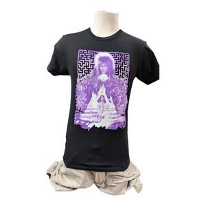 Labyrinth Graphic Tee – Rock Me Tag – Purple Maze Fantasy Movie Shirt (M, 18x28)